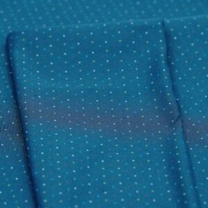 Teal Green Blended Polka Print Fabric For Shirt