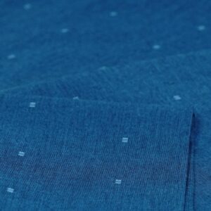 Cobalt Blue Chambray Print Cotton Fabric for Shirt