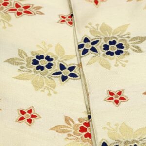 Cream Jacquard With Gold Zari Floral Pattern