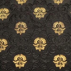 Ebony Black Raw Silk With Self & Gold Embroidery