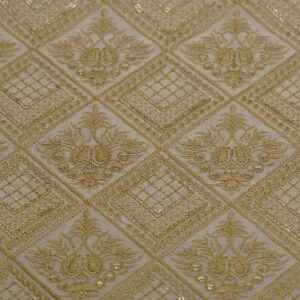 Ivory Raw Silk With Self Embroidery & Sequin