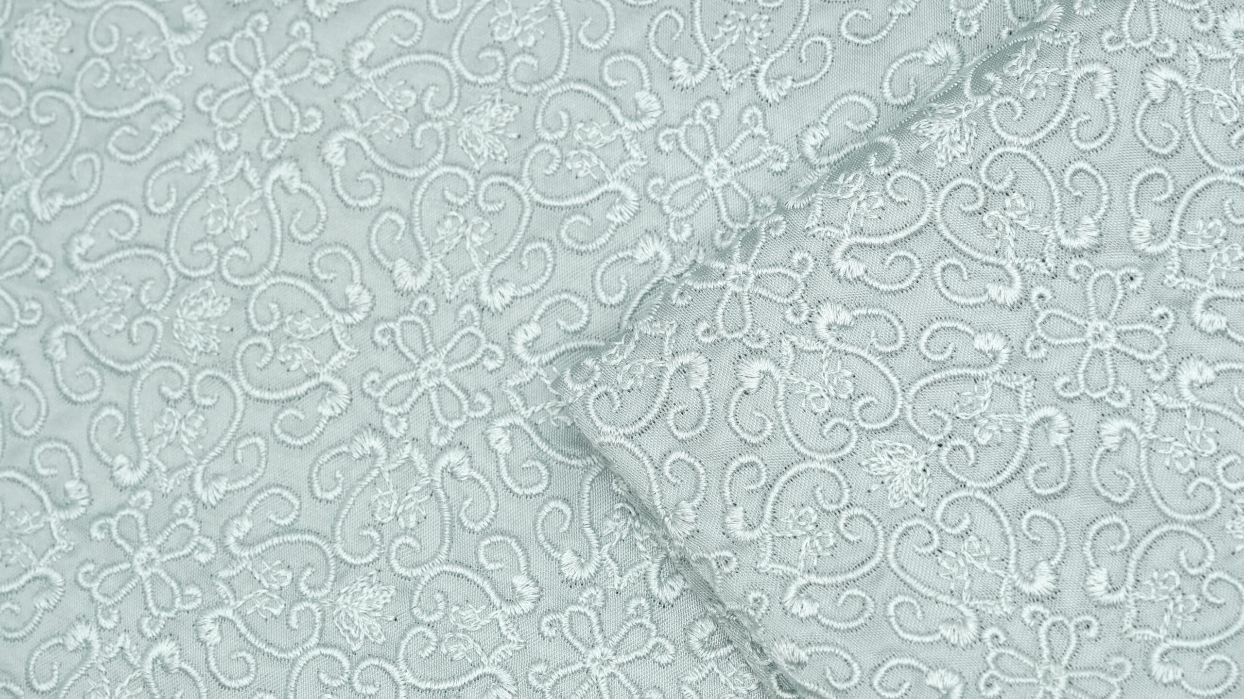 Light Mint Silk With Micro Pattern Embroidery - Image 3