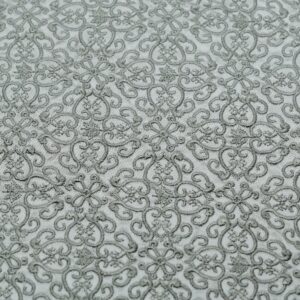 Grey Goose Silk With Micro Pattern Embroidery