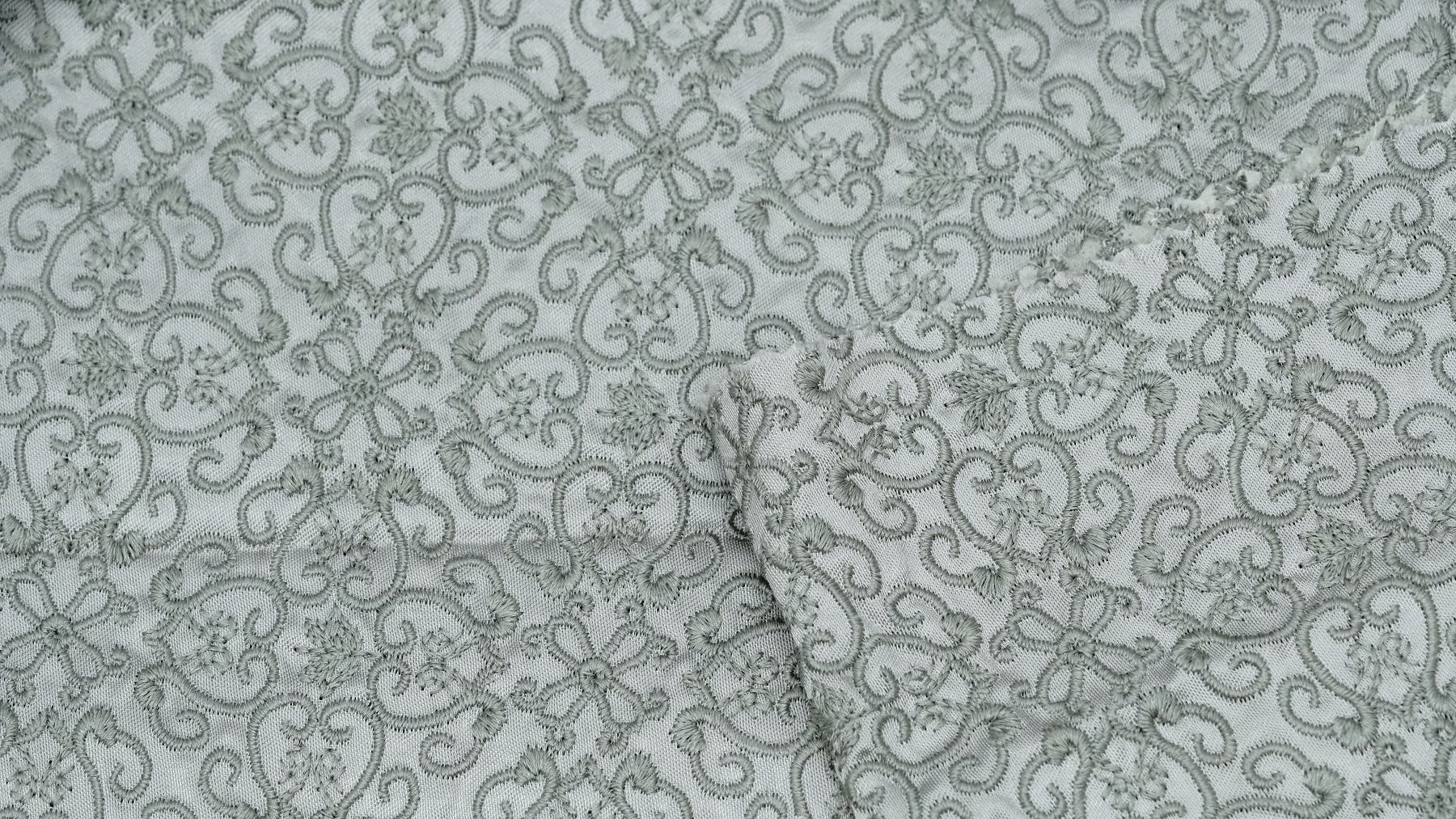 Grey Goose Silk With Micro Pattern Embroidery - Image 3