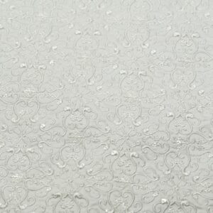 Bone White Silk With Micro Pattern Embroidery